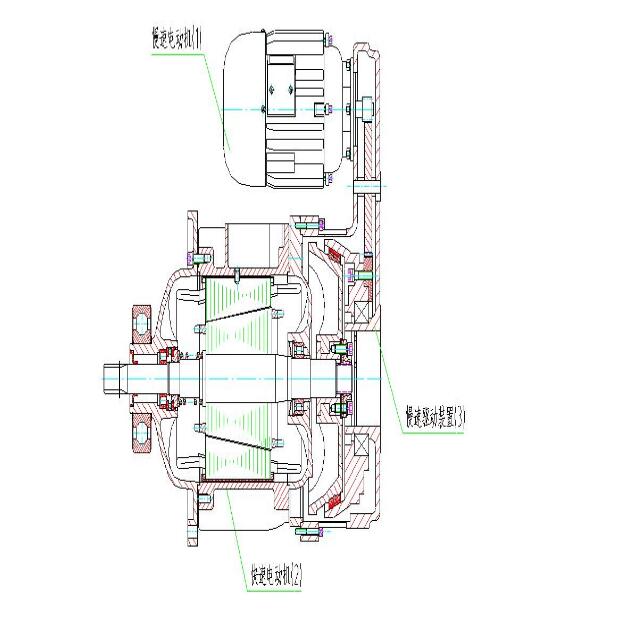 MD1型電動(dòng)葫蘆主、副電機(jī)組合圖